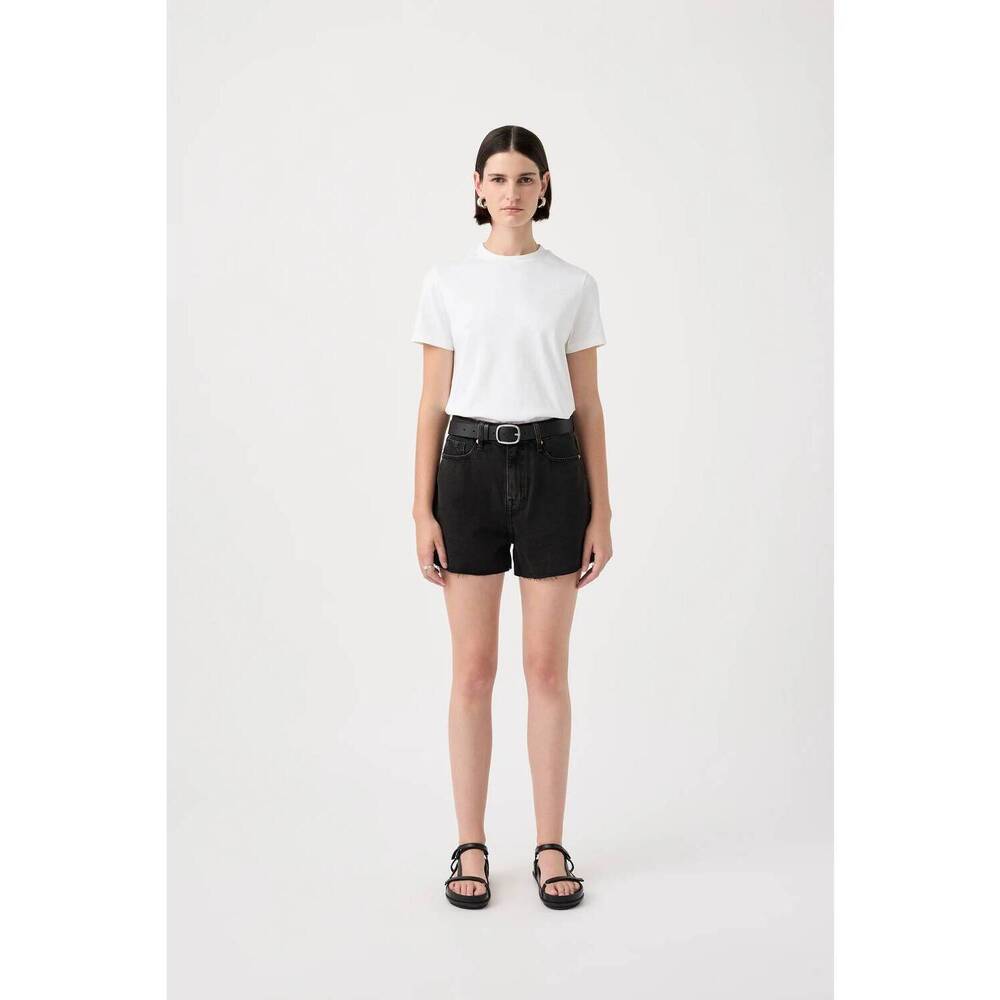NEW OUTLAND DENIM annie high classic shorts in aged black